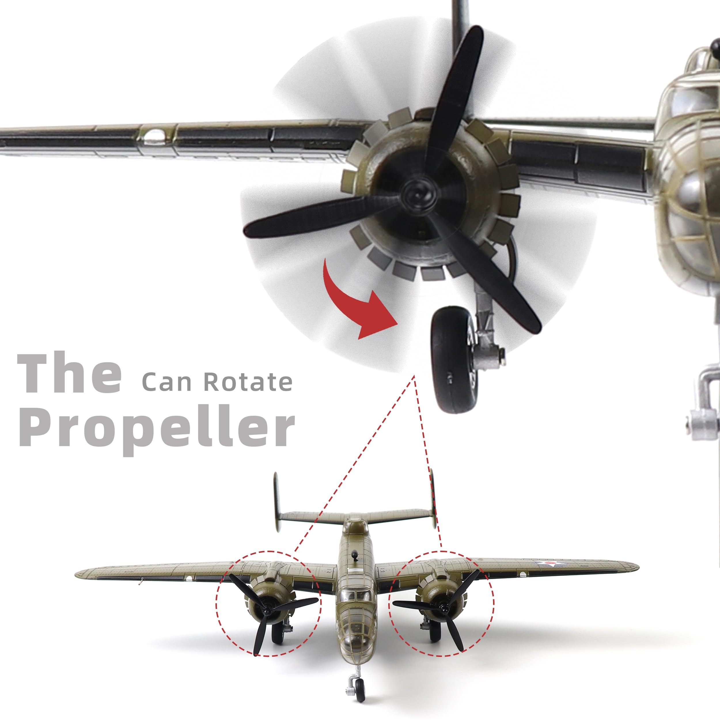 NUOTIE B-25B Mitchell Tokyo Raid 1/72 Bomber Metal Model Kits com